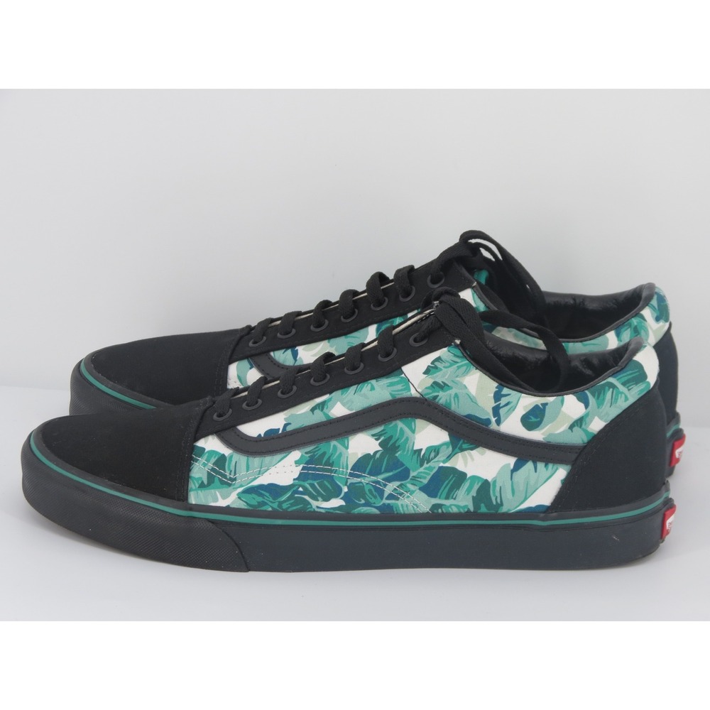 Vans Old Skool Leaf Me Alone Palm Leaf Sneakers Black Green Mens 13 Tropical